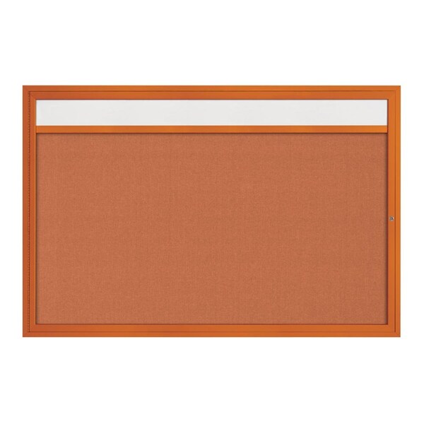 United Visual Products Hinge-less Radius Corkboard, 36"x36", Black Alum Frame/Medium Grey UVEB3636R-BLACK-MEDGRY - main